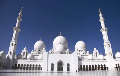 Обои площадь, арки, Grand mosque, abu dhabi, Мечеть шейха Зайда, Абу-Даби  картинки на рабочий стол, раздел город - скачать картинки