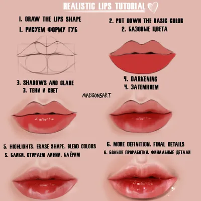 Lips drawing tutorial | Учебники по компьютерной живописи, Губы, Губы  рисунки картинки