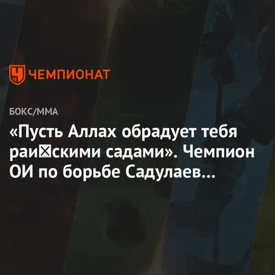 Пусть Аллах обрадует тебя райскими садами». Чемпион ОИ по борьбе Садулаев —  отцу Хабиба - Чемпионат картинки