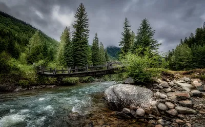 Обои для рабочего стола Канада Duffey Lake Provincial Park Мосты картинки