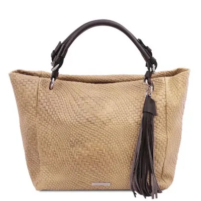 Женская кожаная сумка бежевого цвета Tuscany Leathe TL142066 BEIGE – купить  в Украине ➔ Empirebags картинки