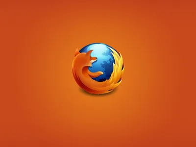 Картинка на рабочий стол веб-браузер, Firefox, Mozilla, web browser,  оранжевый фон, orange background 1400 x 1050 картинки