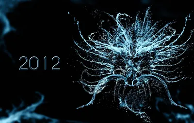 Обои вода, капли, новый год, жидкость, черный фон, 2012, new year, black  background, год водяного дракона, water dragon картинки на рабочий стол,  раздел новый год - скачать картинки