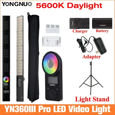 Светодиодсветильник ПА Yongnuo YN360 III Pro, 5600K, RGB-подсветка для фото,  для записи видео, с пультом дистанционного управления - купить по выгодной  цене | AliExpress картинки