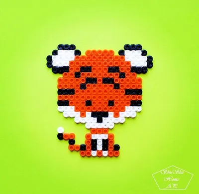 Очаровашка тигрёнок 🐯🐯🐯 . Собрали по схеме 😃😃😃 .  #термомозаика_shushuhome_ap | Perler bead art, Hama beads design, Perler  bead patterns картинки