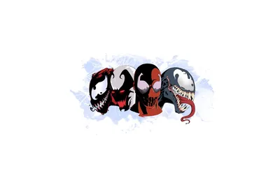 Обои марвел, venom, carnage, веном, симбиот, toxin, карнаж, симбиоты,  токсин картинки на рабочий стол, раздел минимализм - скачать картинки