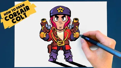 Как нарисовать Корсар Кольт из Бравл Старс | Рисунок | How to draw Corsair  Colt from Brawl Stars - YouTube картинки