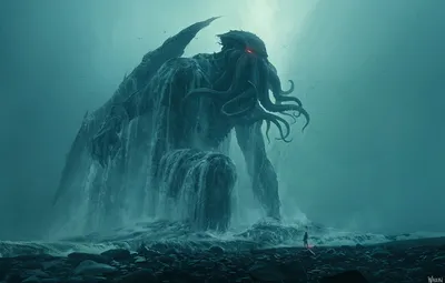 Обои Ктулху, Cthulhu, monster, sea, behemoth, Andree Wallin картинки на  рабочий стол, раздел фантастика - скачать картинки