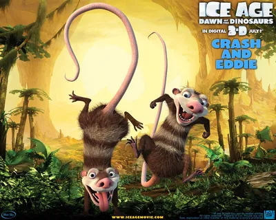 Обои на рабочий стол Ледниковый период 3, Ice age 3, два лемура, обои для  рабочего стола, скачать обои, обои бесплатно картинки