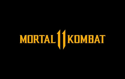 Обои игра, логотип, logo, черный фон, Mortal Kombat 11, Мортал Комбат 11,  желтые буквы картинки на рабочий стол, раздел игры - скачать картинки