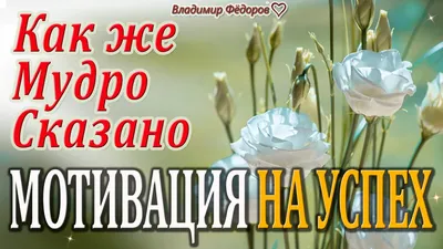 Видеооткрытка Мотивация На Успех! Как же Мудро Сказано! Лучшие Цитаты и  Высказывания! Читает Владимир Фёдоров картинки