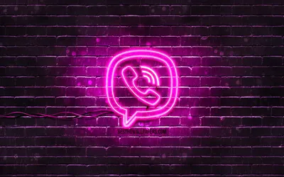 Скачать обои Viber purple logo, 4k, purple brickwall, Viber logo, social  networks, Viber neon logo, Viber для монитора с разрешением 3840x2400.  Картинки на рабочий стол картинки