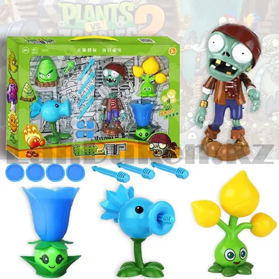 Набор растения против зомби Plants vs zombies Снежный Горох (1 зомби, 4  растения, пушка, 9 припасов) (id 106526571) картинки