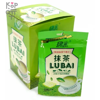 Молочная карамель Lubai Matcha Milk Candy с чаем Матча по цене 30 руб. в  интернет магазине Корейские товары для всей семьи(КорОпт) картинки