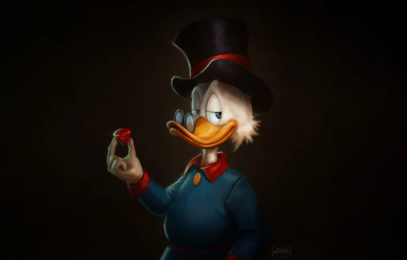 Обои Минимализм, Рисунок, Фон, Арт, Мультфильм, Characters, Скрудж Макдак, Scrooge McDuck, Утиные истории, Uncle Scrooge, Marcus Reyno, by Marcus Reyno, Скряга картинки на рабочий стол, раздел фильмы - скачать