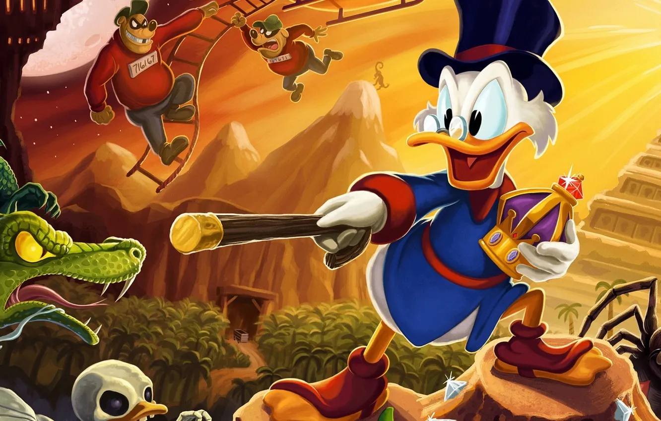 Обои утки, Скрудж Макдак, Scrooge McDuck, DuckTales Remastered картинки на рабочий стол, раздел игры - скачать