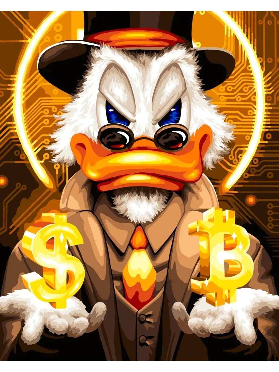 Картина по номерам скрудж макдак с биткоином и долларом Art Land 76429909 купить за 936 ₽ в интернет-магазине Wildberries
