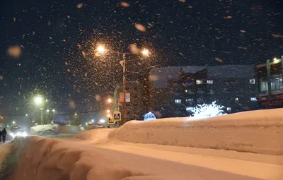 Обои Вечер, Город, City, Evening, Snowfall, Зимний Вечер, Winter Evening,  Снегопада картинки на рабочий стол, раздел город - скачать картинки