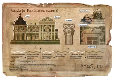 Усадьба фон Рекк: как строился, перестраивался и менялся знаменитый Дом со  львами | Пикабу картинки
