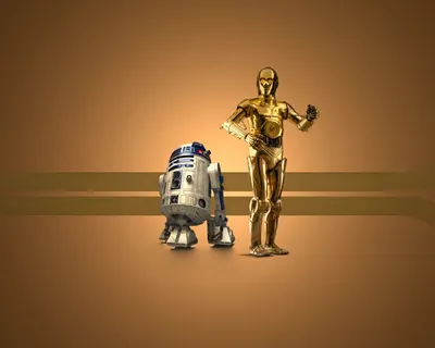 Обои Star Wars, R2D2, C-3PO, Дерек Лауфман картинки на рабочий стол, раздел минимализм - скачать картинки