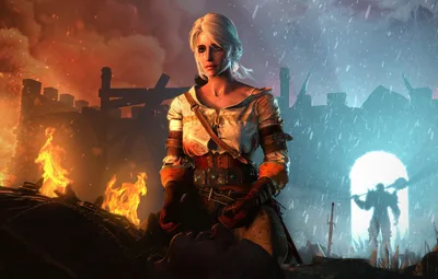 The Witcher Wild Hunt цифровые обои, Цири, The Witcher 3: Wild Hunt, видеоигры, Cirilla Fiona Elen Riannon HD обои | Обои Блики картинки