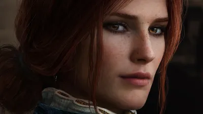 Обои взгляд, волосы, игра, чародейка, RPG, Triss Merigold, Трисс Меригольд, Witcher 3: Wild Hunt картинки на рабочий стол, раздел игры - скачать картинки