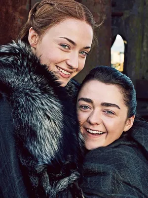 Arya And Sansa Stark In Game of Thrones 7 4K Ultra HD Mobile Wallpaper картинки