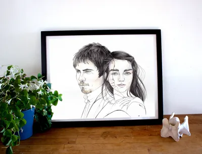 Игра престолов: Arya and Gendry Art Print Game of Thrones — Etsy UK картинки