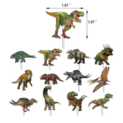24 шт./лот динозавры, торт на день рождения, Топпер, животное, торт на день  рождения, Топпер для ребенка, украшения для дня рождения, кекс - купить по  выгодной цене | AliExpress картинки