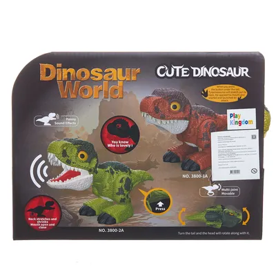 Игрушка интерактивная Динозавр Dinosaur World со звуком зеленый - цена, фото,  характеристики картинки