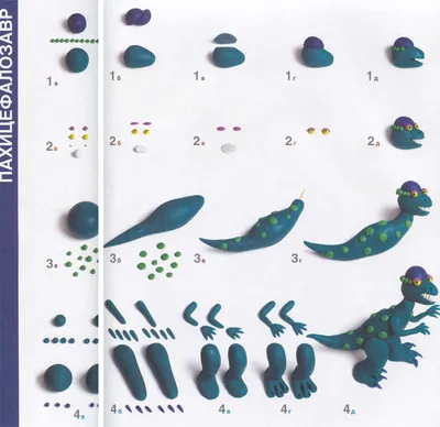 Как слепить динозавра: 10 простых схем доисторических рептилий картинки