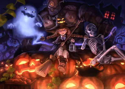 Хэллоуин аниме монстры | Anime halloween, Anime witch, Halloween digital art картинки