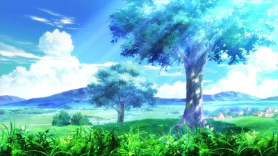 Wallpaper grass, tree, snow 1920x1080, section Anime, size 1920х1080 full  HD - download free image on desktop and phone картинки