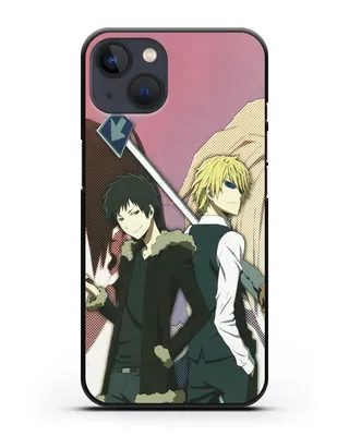 Чехол аниме Дюрарара!! (Durarara!!) Шизуо и Изая для iPhone 13 силикон  черный купить в интернет-магазине caseme.ru картинки