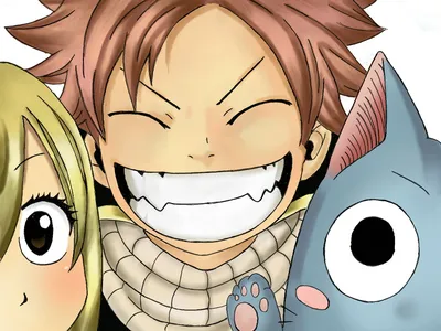 Фото Lucy Heartfilia / Люси Хартфилия, Natsu Dragneel / Нацу Драгнил и  Happy / Хэппи з аниме Фейри Тейл / Хвост Феи / Fairy Tail картинки