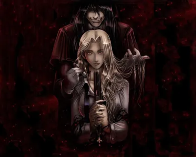 Обои на рабочий стол Леди Интегра и Алукард из аниме 'Хеллсинг / Hellsing',  обои для рабочего стола, скачать обои, обои бесплатно картинки