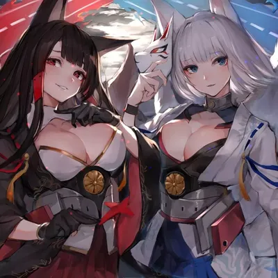 Живые обои Брюнетка и блондинка-аниме - Azurlane [СКАЧАТЬ БЕСПЛАТНО]  #1358497930 картинки