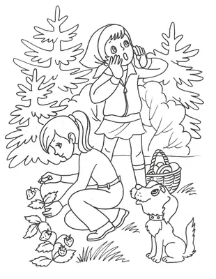 Раскраска. Дети в лесу | Coloring book pages, Coloring pages, Coloring books картинки