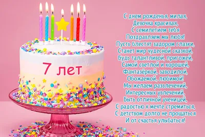 Картинки с Днем Рождения для девочки на 7 лет (64 шт.) картинки