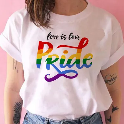 Купить Kawaii Rainbow Creative Women Clothing Queer Power Printed Funny  Women Gorgeous Animated Summer O-Neck Y2K Fashion Tshirt | Joom картинки