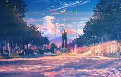 Обои памятник, лагерь, everlasting summer, бесконечное лето, iichan-eroge  картинки на рабочий стол, раздел игры - скачать картинки