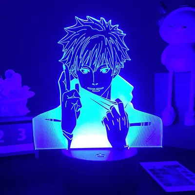 Justup Anime Zauber Kampf Gojo Satoru 3D Led Nachtlicht mit  Touch-Fernbedienung Kinderzimmer Dekorative 3D Illusion Lampe --- Muster  Fcrack | Fruugo DE картинки