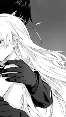 Download wallpaper girl, guy, anime, art, yin, hei, darker than black, BW,  section other in resolution 640x1136 картинки