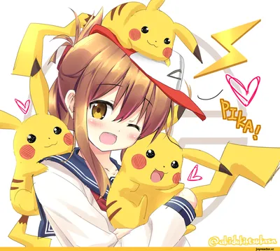 Pikachu (Пикачу) :: Inazuma (Kantai Collection) :: Kantai Collection  (KanColle) :: Anime Artist (Аниме арт, Аниме-арт) :: Pokémon (Покемоны) ::  crossover :: фэндомы :: Anime (Аниме) / картинки, гифки, прикольные  комиксы, интересные статьи по теме. картинки