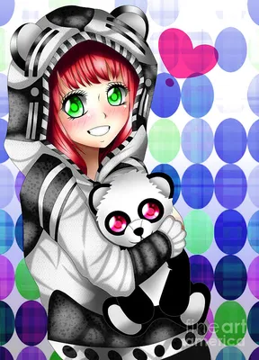 Lexica - Cute anthro anime panda with a king crown on his head eating  bamboo, digital art картинки