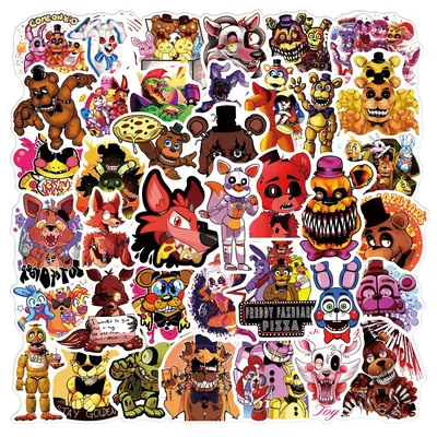 Наклейки FNAF аниме «пять ночей у Фредди», 50 шт | AliExpress картинки