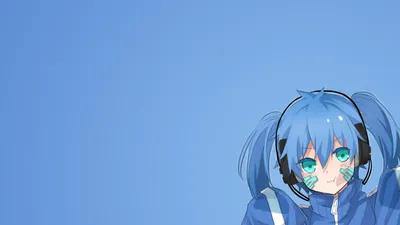 Vocaloid on a blue background, Kagerou Project Anime Desktop wallpapers  1366x768 картинки