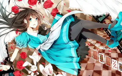 Обои на рабочий стол Алиса в стране чудес в стиле аниме / Alice in  Wonderland in anime style, обои для рабочего стола, скачать обои, обои  бесплатно картинки