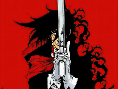 Hellsing, Alucard, anime, dark, red eyes, glowing eyes, gun, HD phone  wallpaper | Peakpx картинки