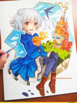 Anime Artist :: Anime :: Ходячий замок Хаула :: Миядзаки :: Sophie Hatter  :: calcifer :: Traditional art :: красивые картинки :: Larienne - JoyReactor картинки